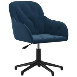 Chaise fauteuil si&egrave;ge pivotante de bureau informatique &eacute;tude velours bleu 02_0024091