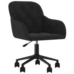 Chaise fauteuil si&egrave;ge pivotante de bureau informatique &eacute;tude velours noir 02_0024169