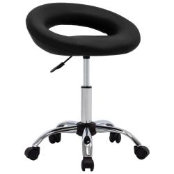 Chaise de bureau fauteuil si&egrave;ge de travail roulante similicuir noir 02_0024079
