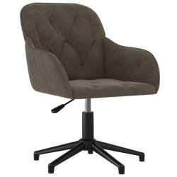 Chaise fauteuil si&egrave;ge pivotante de bureau informatique &eacute;tude fonc&eacute; velours gris 02_0024130