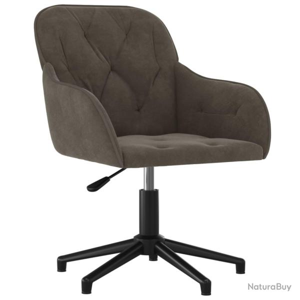 Chaise fauteuil si�ge pivotante de bureau informatique �tude fonc� velours gris 02_0024130