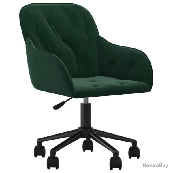 Chaise fauteuil si�ge pivotante de bureau informatique �tude fonc�velours vert 02_0024186
