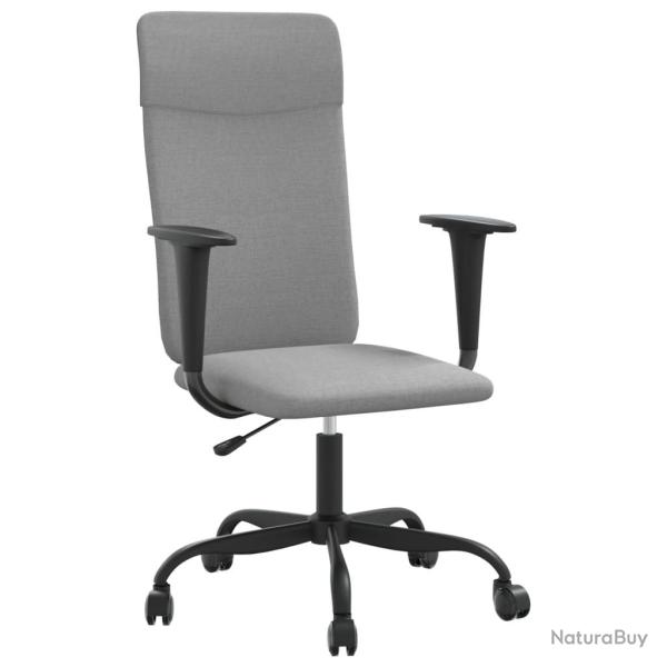 Chaise fauteuil si�ge de bureau informatique �tude r�glable en hauteur clair tissu gris 02_0024068