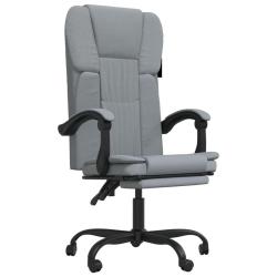 Chaise fauteuil si&egrave;ge pivotante de inclinable de bureau informatique &eacute;tude clair tissu gris 02_0024