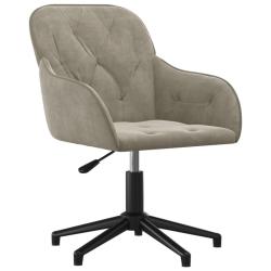 Chaise fauteuil si&egrave;ge pivotante de bureau informatique &eacute;tude clair velours gris 02_0024116