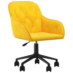 Chaise fauteuil si&egrave;ge pivotante de bureau informatique &eacute;tude Jaune velours jaune 02_0024142