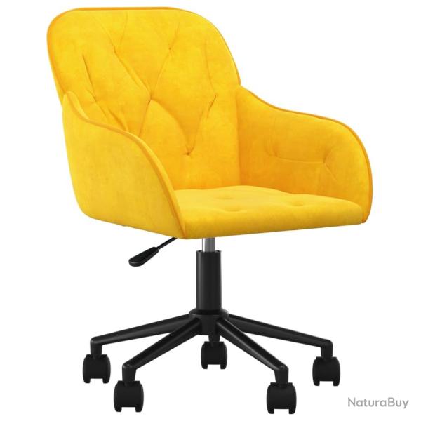 Chaise fauteuil si�ge pivotante de bureau informatique �tude Jaune velours jaune 02_0024142