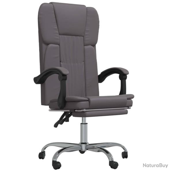 Chaise fauteuil si�ge pivotante de inclinable de bureau informatique �tude similicuir gris 02_00242