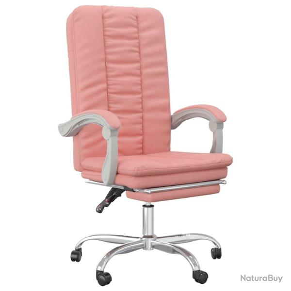 Chaise fauteuil si�ge pivotante de inclinable de bureau informatique �tude similicuir rose 02_00242