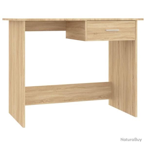 Bureau table poste de travail meuble d'ordinateur informatique �tude ch�ne sonoma 100 x 50 x 76 cm