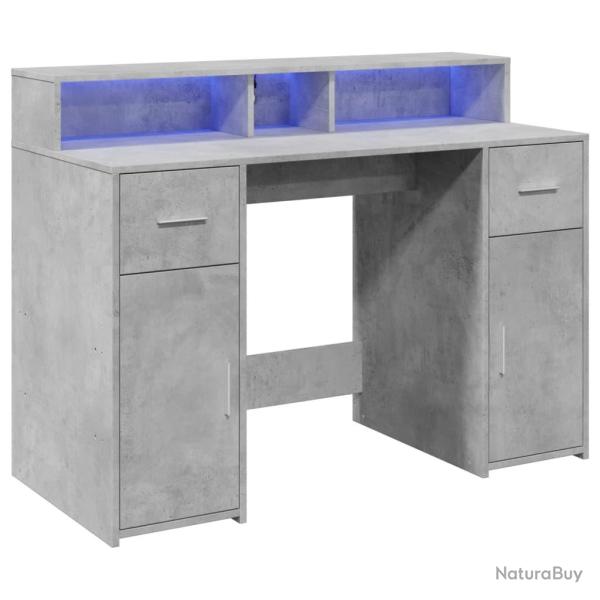 Bureau table poste de travail meuble d'ordinateur informatique �tude et lumi�res LED 120 x 55 x 91c