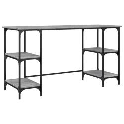 Bureau table poste de travail meuble d'ordinateur informatique &eacute;tude sonoma 140 x 50 x 75 cm m&eacute;tal