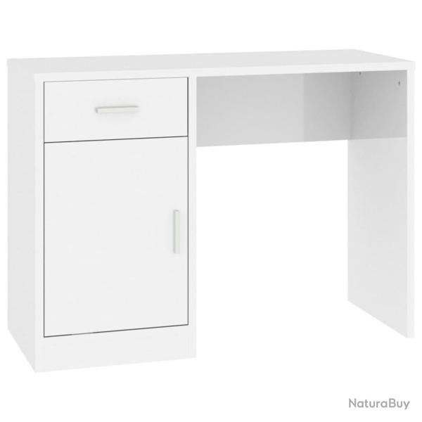 Bureau table poste de travail meuble d'ordinateur informatique �tude avec tiroir et armoire brillan