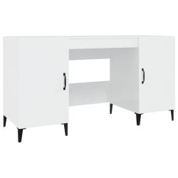 Bureau table poste de travail meuble d'ordinateur informatique &eacute;tude brillant 140 x 50 x 75 cm bois