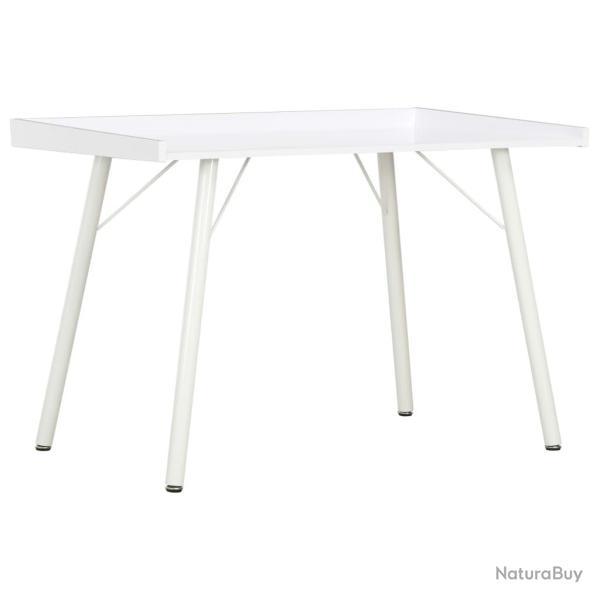 Bureau table poste de travail meuble d'ordinateur informatique �tude 90 x 50 x 79 cm blanc 02_00235