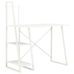Bureau table poste de travail meuble d'ordinateur informatique &eacute;tude avec &eacute;tag&egrave;re 102 x 50 x 117 cm
