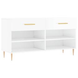 Banc &agrave; chaussures bottes commode &eacute;tag&egrave;re meuble entr&eacute;e rangement brillant 102 x 35 x 55 cm bois d'i