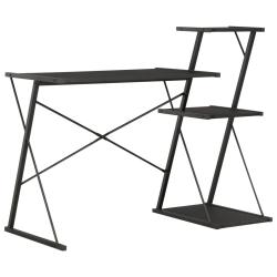 Bureau table poste de travail meuble d'ordinateur informatique &eacute;tude avec &eacute;tag&egrave;re 116 x 50 x 93 cm
