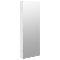 Armoire &agrave; bijoux meuble rangement organisateur chambre vestiaire salle de bain avec miroir et &eacute;clai