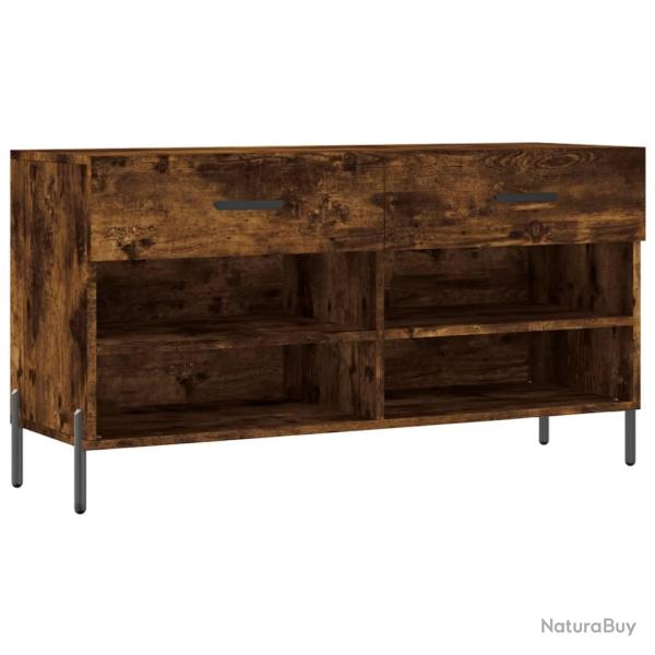 Banc � chaussures bottes commode �tag�re meuble entr�e rangement 102 x 35 x 55 cm bois d'ing�nierie