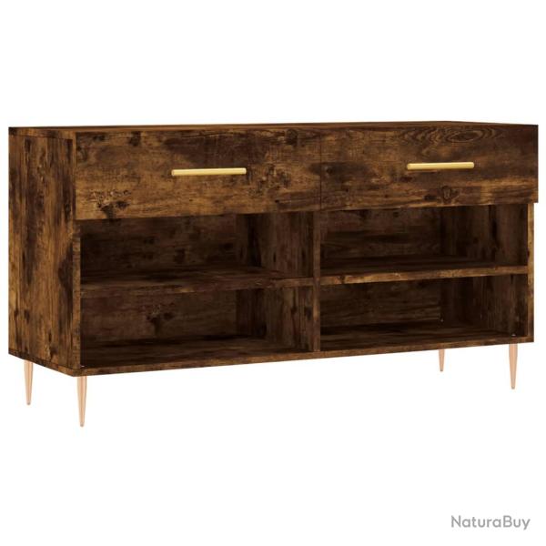 Banc � chaussures bottes commode �tag�re meuble entr�e rangement 102 x 35 x 55 cm bois d'ing�nierie
