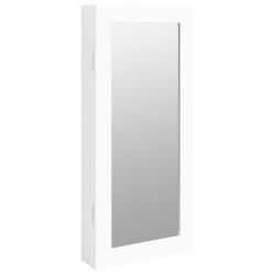 Armoire &agrave; bijoux meuble rangement organisateur chambre vestiaire salle de bain avec miroir murale 3