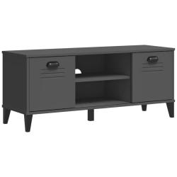Banc &agrave; chaussures bottes commode &eacute;tag&egrave;re meuble entr&eacute;e rangement bois massif de pin anthracite 02_0