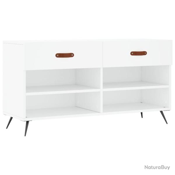Banc � chaussures bottes commode �tag�re meuble entr�e rangement 102 x 35 x 55 cm bois d'ing�nierie