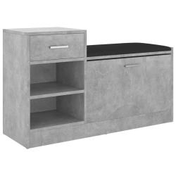 Banc &agrave; chaussures bottes commode &eacute;tag&egrave;re meuble entr&eacute;e rangement 94,5 x 31 x 57 cm agglom&eacute;r&eacute; gris 0