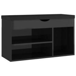 Banc &agrave; chaussures bottes commode &eacute;tag&egrave;re meuble entr&eacute;e rangement et coussin brillant bois d'ing&eacute;nie