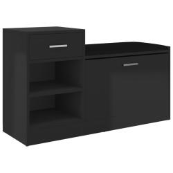 Banc &agrave; chaussures bottes commode &eacute;tag&egrave;re meuble entr&eacute;e rangement brillant 94,5 x 31 x 57 cm agglom&eacute;