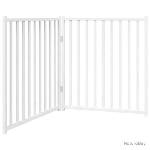 Barri�re de s�curit� pour chien animaux de compagnie pliable 2 panneaux 160 cm bois sapin massif bl