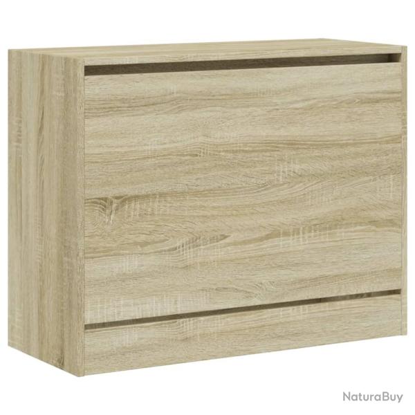 Armoire � chaussures range chaussures rangement meuble entr�e couloir salon sonoma 80 x 34 x 63 cm