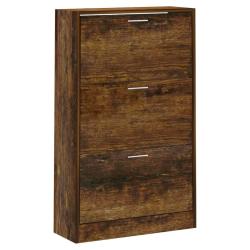 Armoire &agrave; chaussures range chaussures rangement meuble entr&eacute;e couloir salon 63 x 24 x 103 cm bois d