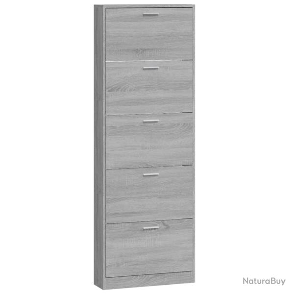 Armoire � chaussures range chaussures rangement meuble entr�e couloir salon sonoma 59 x 17 x 169 cm