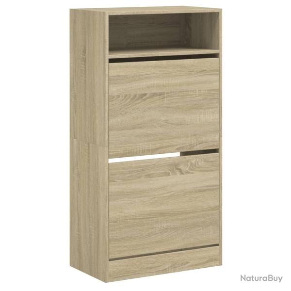 Armoire � chaussures range chaussures rangement meuble entr�e couloir salon sonoma 60 x 34 x 116 cm