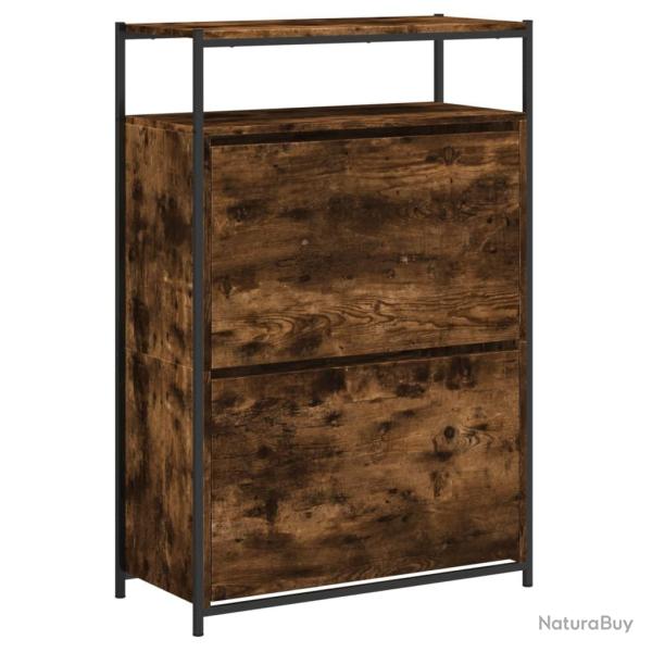 Armoire � chaussures range chaussures rangement meuble entr�e couloir salon 75 x 34 x 112 cm bois d