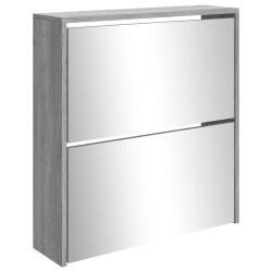 Armoire &agrave; chaussures range chaussures rangement meuble entr&eacute;e couloir salon miroir 2 niveau x sonom