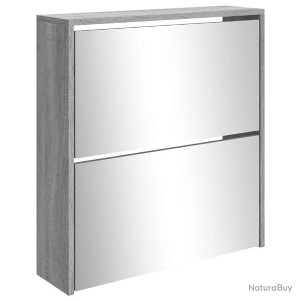 Armoire � chaussures range chaussures rangement meuble entr�e couloir salon miroir 2 niveau x sonom