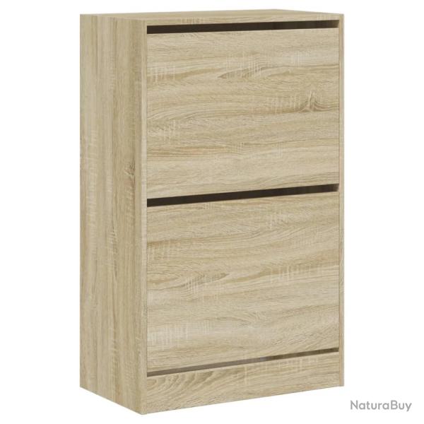 Armoire � chaussures range chaussures rangement meuble entr�e couloir salon sonoma 60 x 34 x 96,5 c