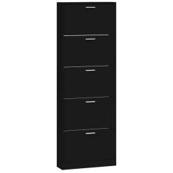 Armoire &agrave; chaussures range chaussures rangement meuble entr&eacute;e couloir salon 59 x 17 x 169 cm bois d
