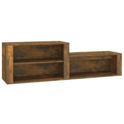 Armoire &agrave; chaussures range chaussures rangement meuble entr&eacute;e couloir salon 150 x 35 x 45 cm bois d
