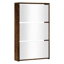 Armoire &agrave; chaussures range chaussures rangement meuble entr&eacute;e couloir salon miroir 3 niveau x 63 x