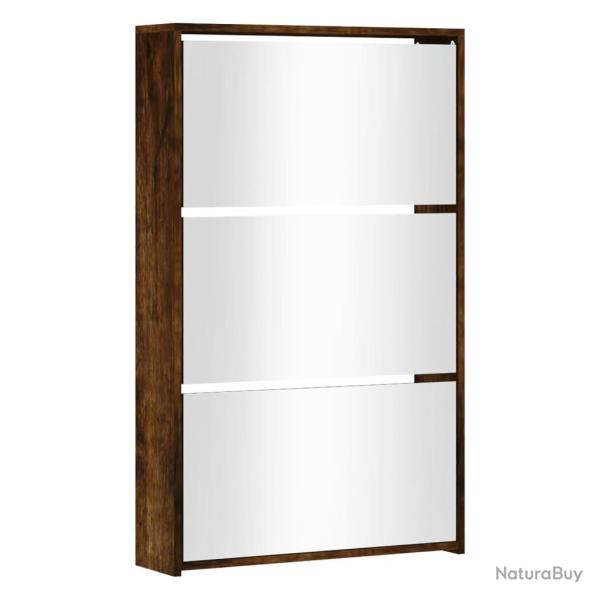 Armoire � chaussures range chaussures rangement meuble entr�e couloir salon miroir 3 niveau x 63 x