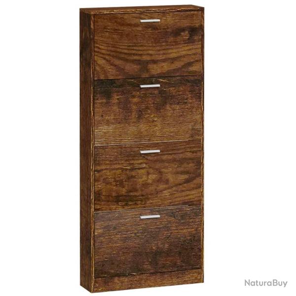 Armoire � chaussures range chaussures rangement meuble entr�e couloir salon 59 x 17 x 150 cm bois d