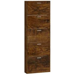 Armoire &agrave; chaussures range chaussures rangement meuble entr&eacute;e couloir salon 59 x 17 x 169 cm bois d