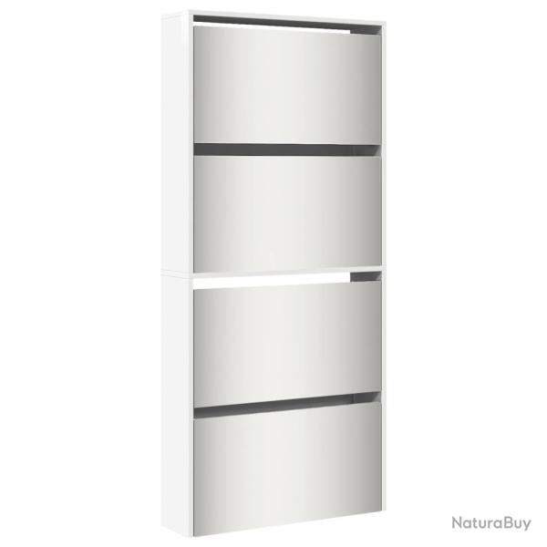 Armoire � chaussures range chaussures rangement meuble entr�e couloir salon miroir 4 niveau x brill