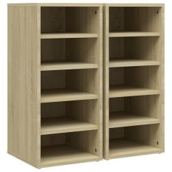 Armoires &agrave; chaussures range chaussures rangement meuble entr&eacute;e couloir salon lot de 2 sonoma bois d