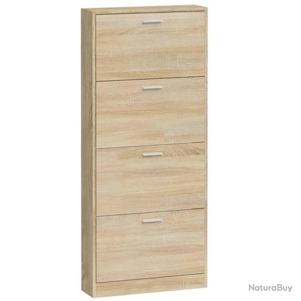 Armoire � chaussures range chaussures rangement meuble entr�e couloir salon 59 x 17 x 150 cm bois d