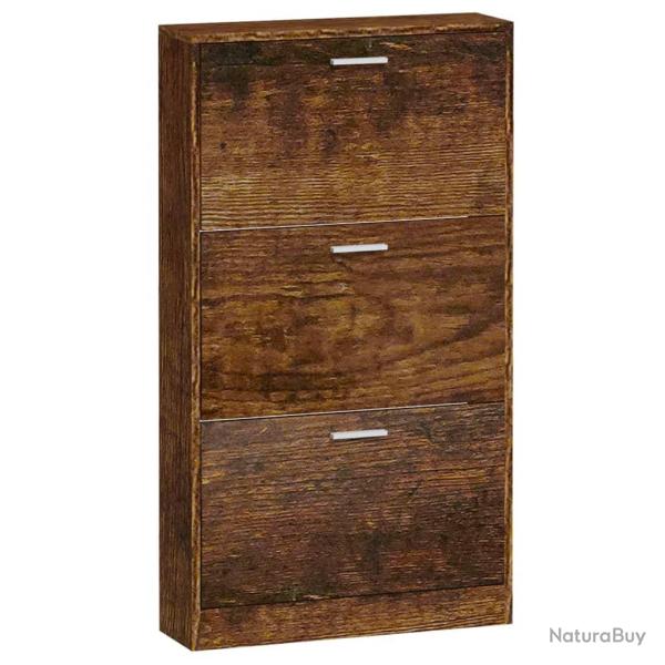 Armoire � chaussures range chaussures rangement meuble entr�e couloir salon 59 x 17 x 108 cm bois d